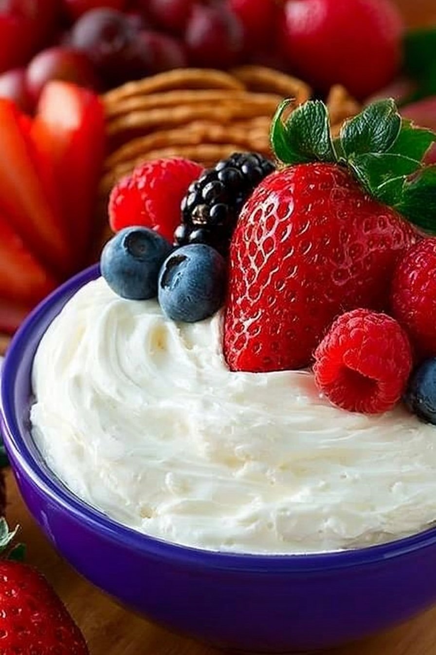 Marshmallow Cream Cheese Fruit Dip