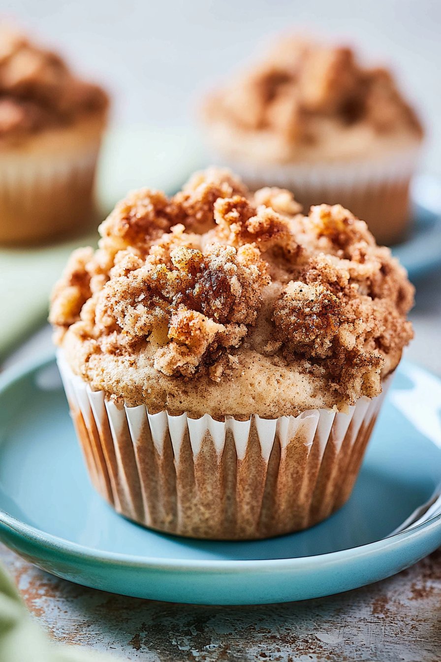 Pear Muffins with Cinnamon Crumble