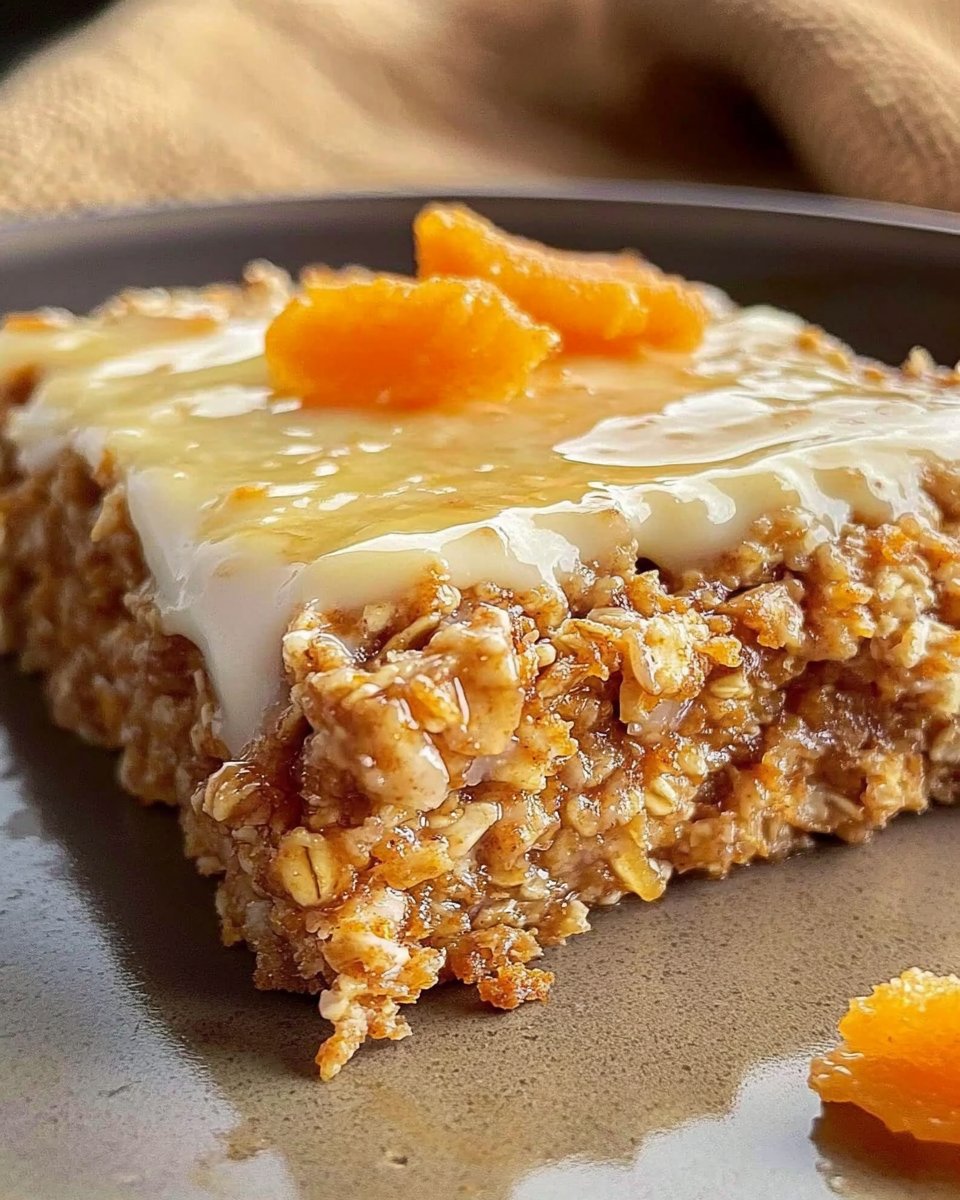 Hohe Protein-Karottenkuchen gebackene Haferflocken