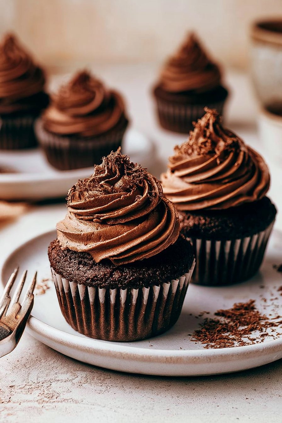 Soft and Fudgy Chocolate Cupcakes
