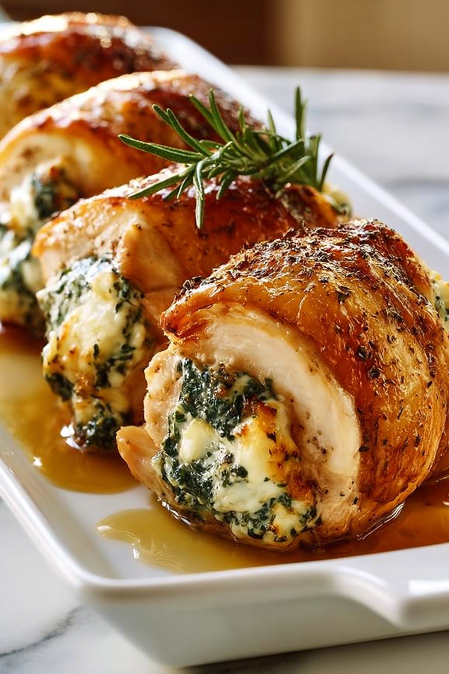 Chicken Rolls Stuffed with Herbed Ricotta 1 Herbed Ricotta Stuffed Chicken Rolls