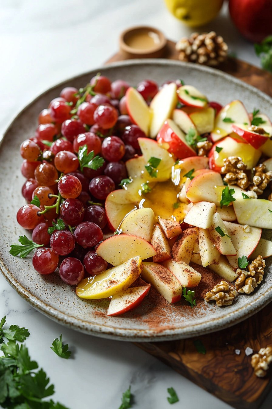 Cinnamon Apple and Red Grape Salad