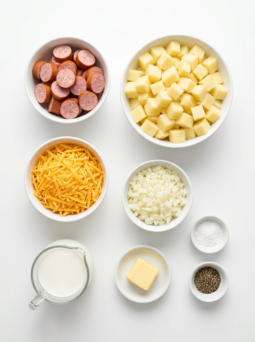 Kielbasa and Cheesy Potato Casserole