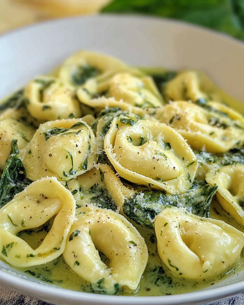 Ein Topf Spinat-Tortellini