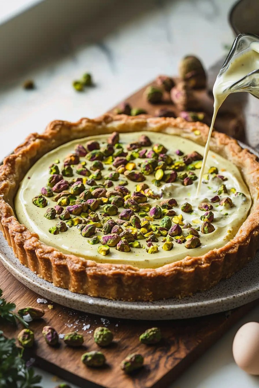 Unwiderstehliche Pistazientarte mit cremiger Pistaziocreme