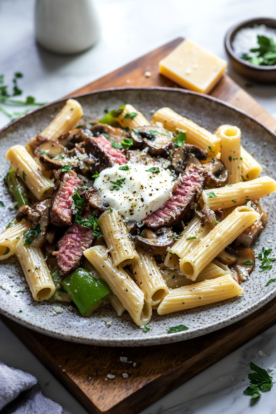 Philly Cheesesteak Pasta