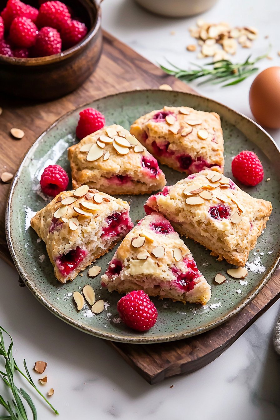Raspberry Almond Cream Scones