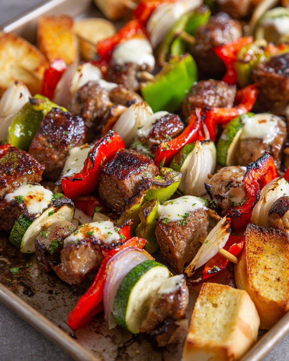 Sausage and Pepper Sandwich Kabobs