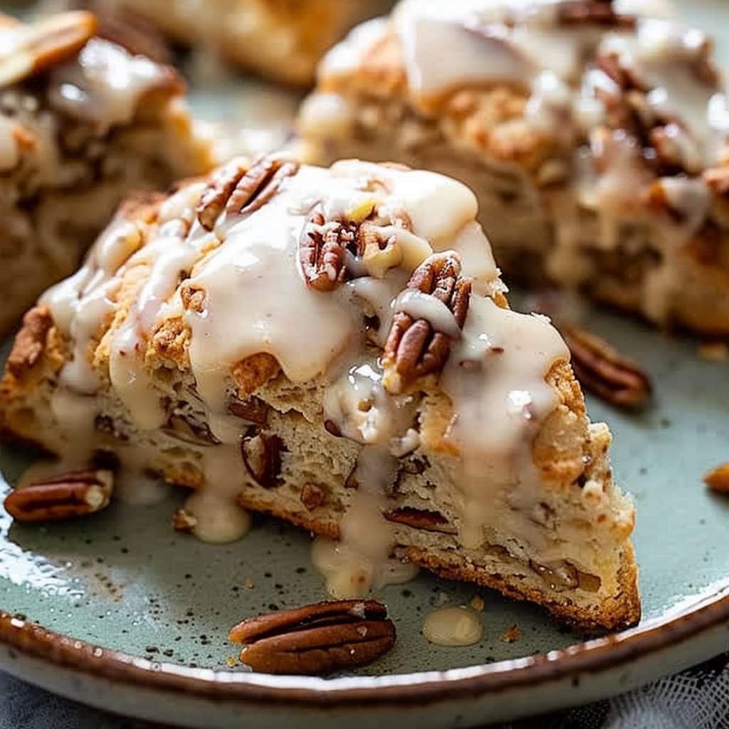 Maple Pecan Glazed Scones