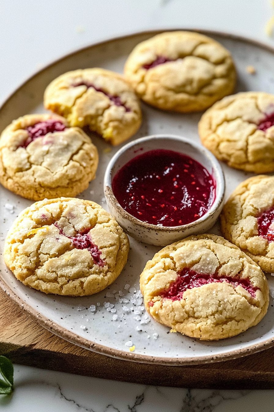 Lemon Cookies with Raspberry Curd