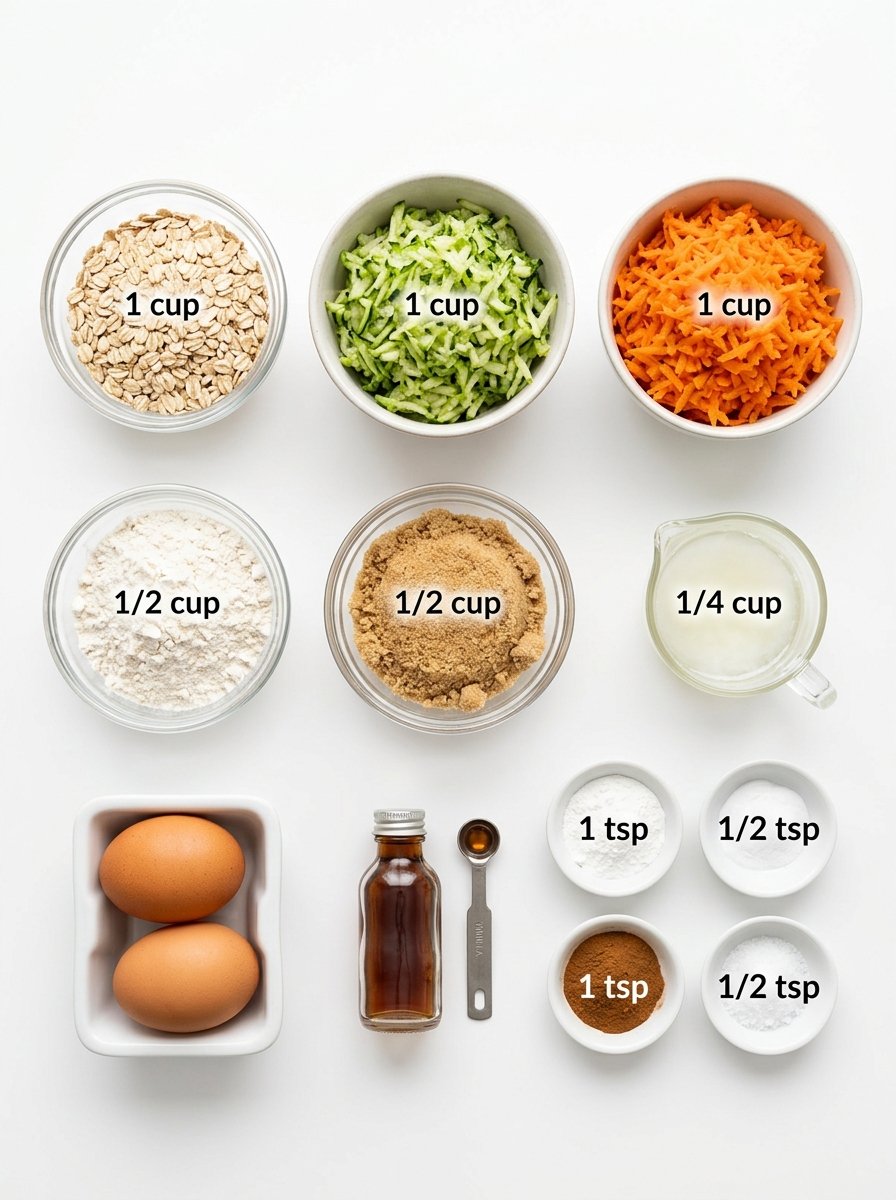 Zucchini Carrot Oatmeal Muffins