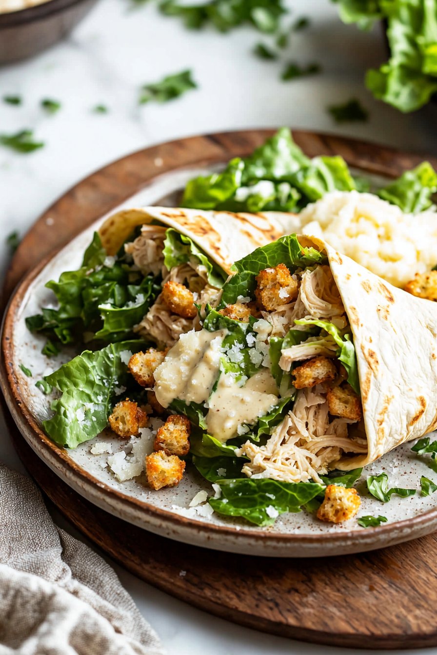 Crunchy Chicken Caesar Wraps