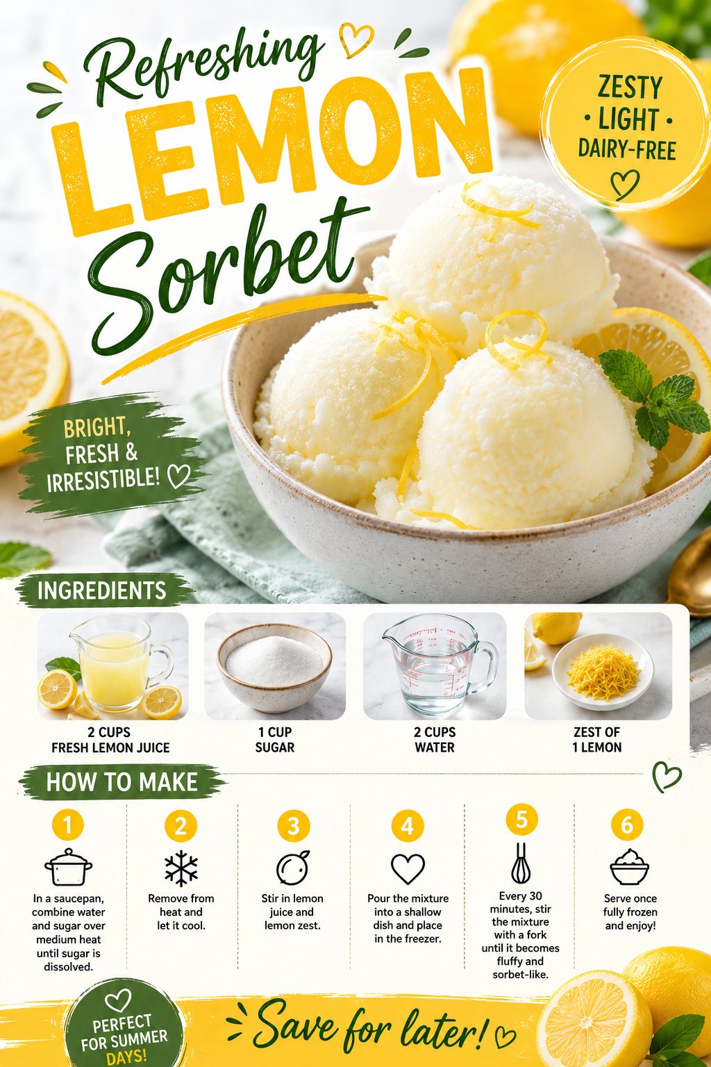 Homemade Lemon Sorbet
