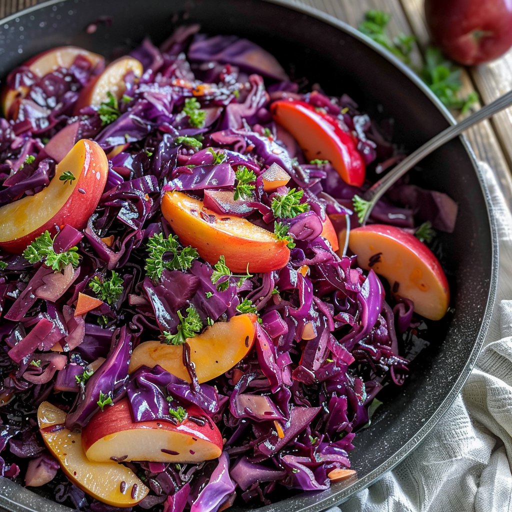 Sweet and Sour Red Cabbage with Apples