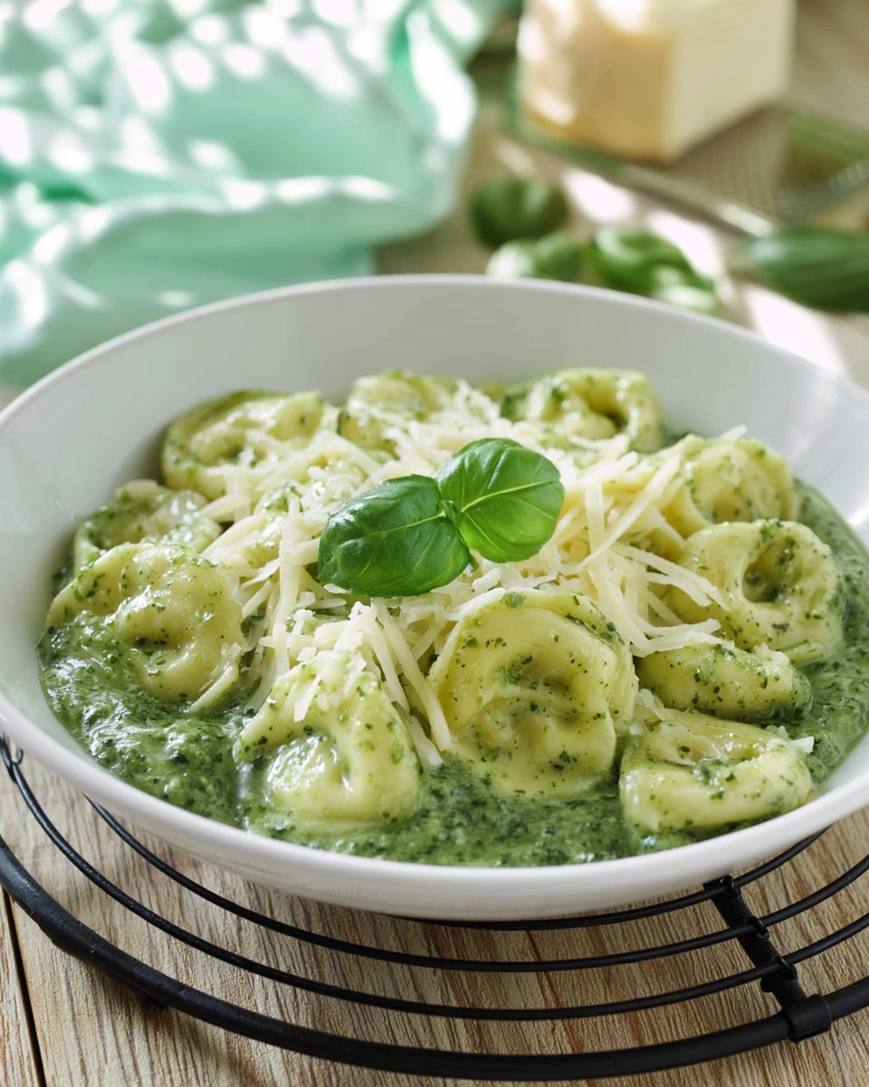 Ein Topf Spinat-Tortellini