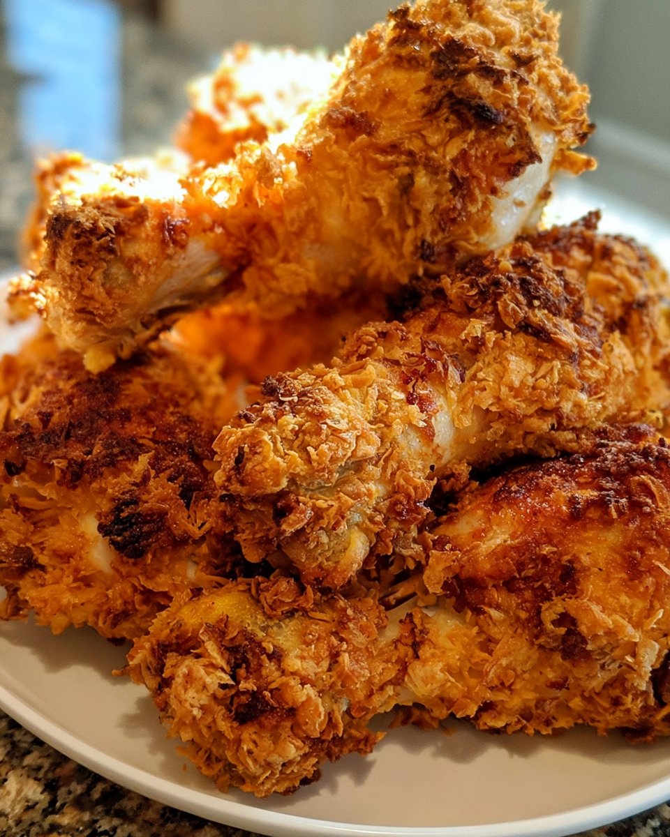 Crispy Cheesy Fried Chicken Drumsticks