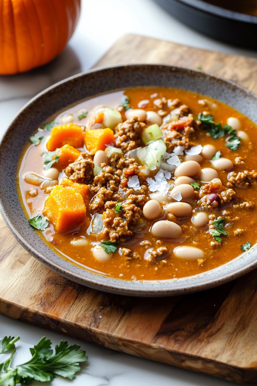 Turkey Pumpkin White Bean Chili