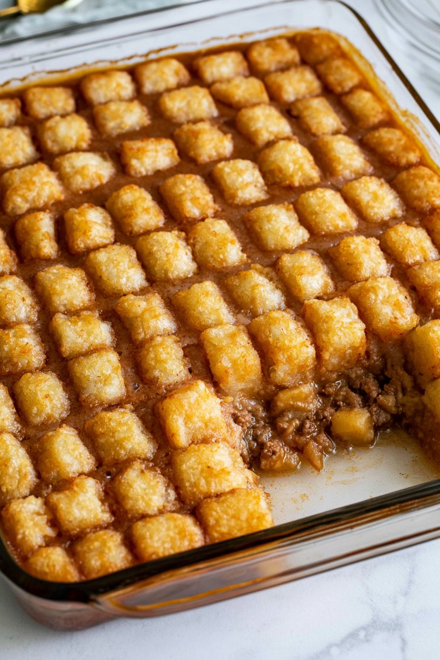 Hamburger Casserole with Tater Tots