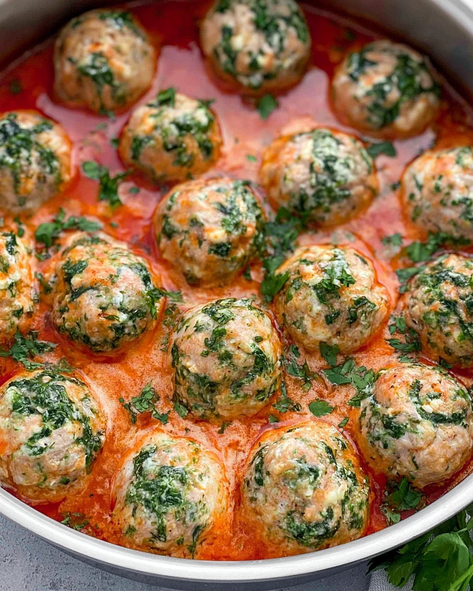 Spinach Feta Turkey Meatballs