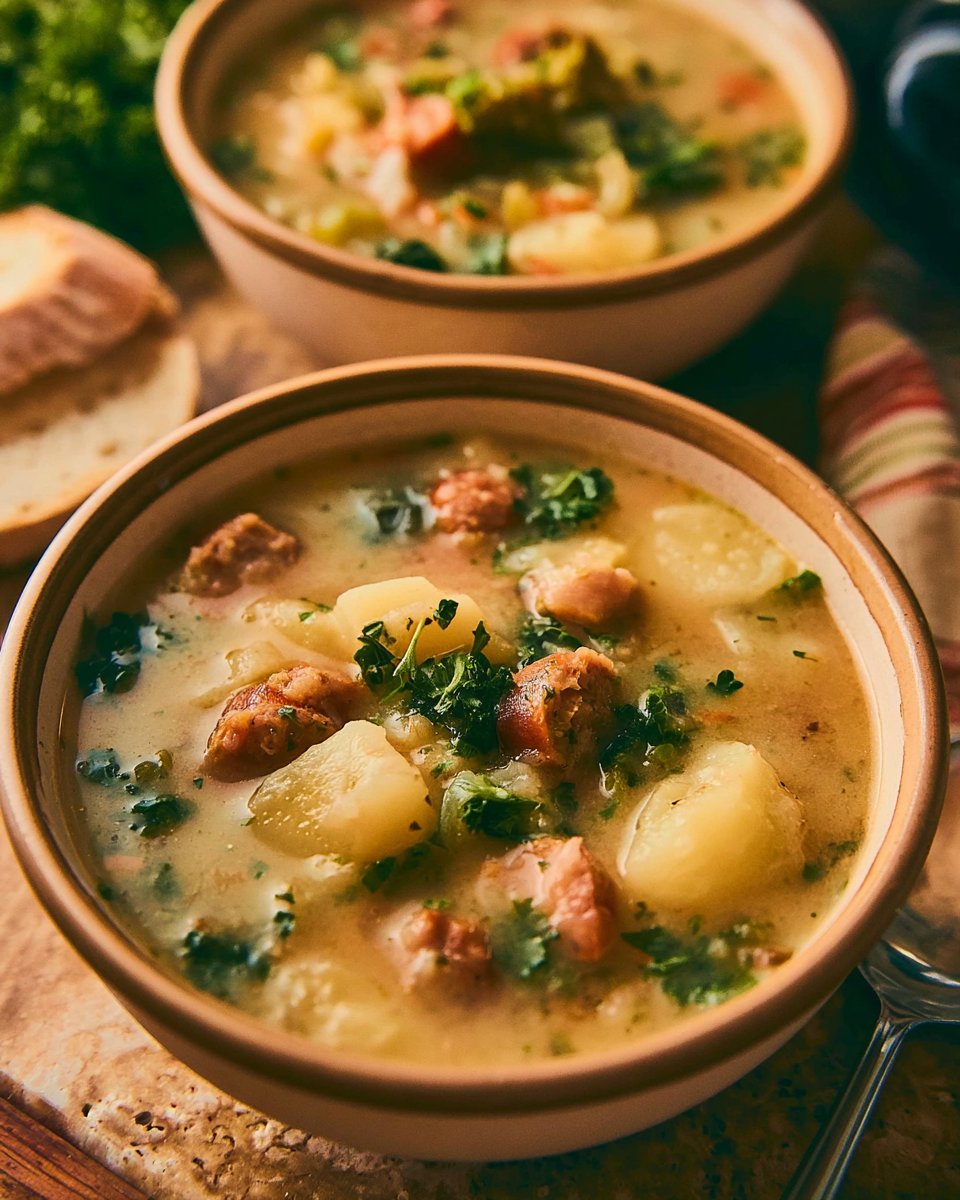 Easy Slow Cooker Sausage and Potato Soup
