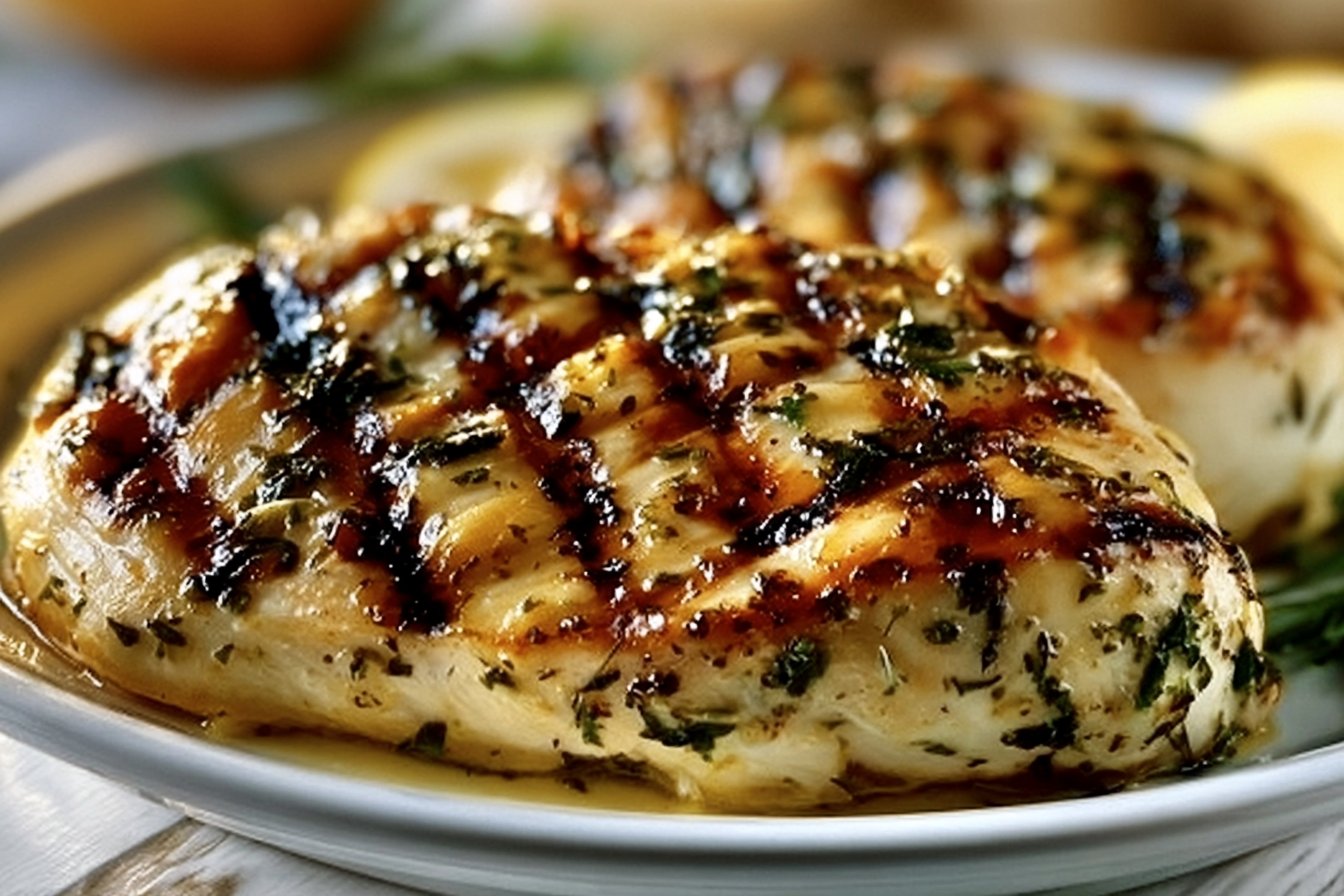 Grilled Chicken Breasts with Herbs and Lemon