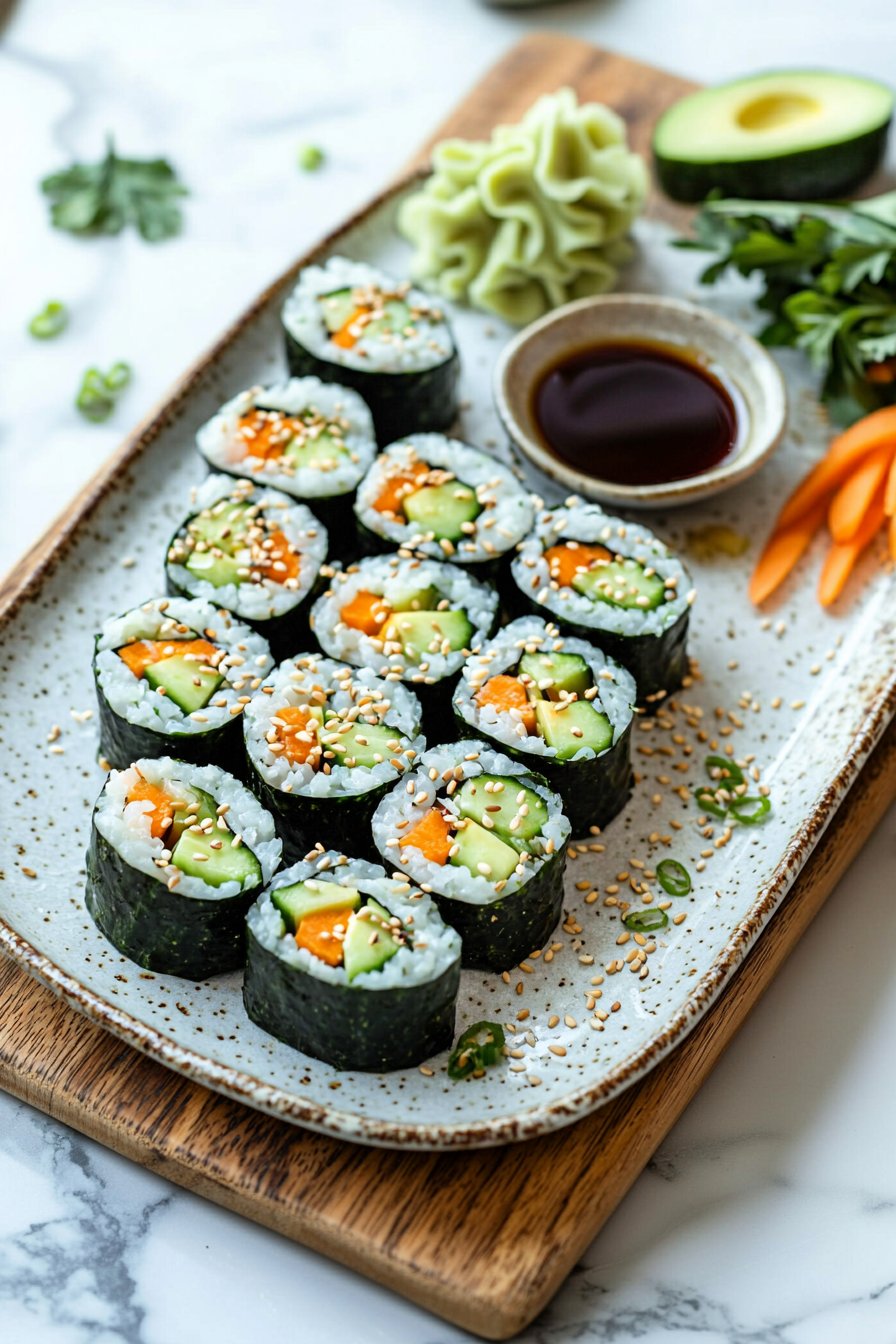 Frische Gurken-Sushi-Rollen