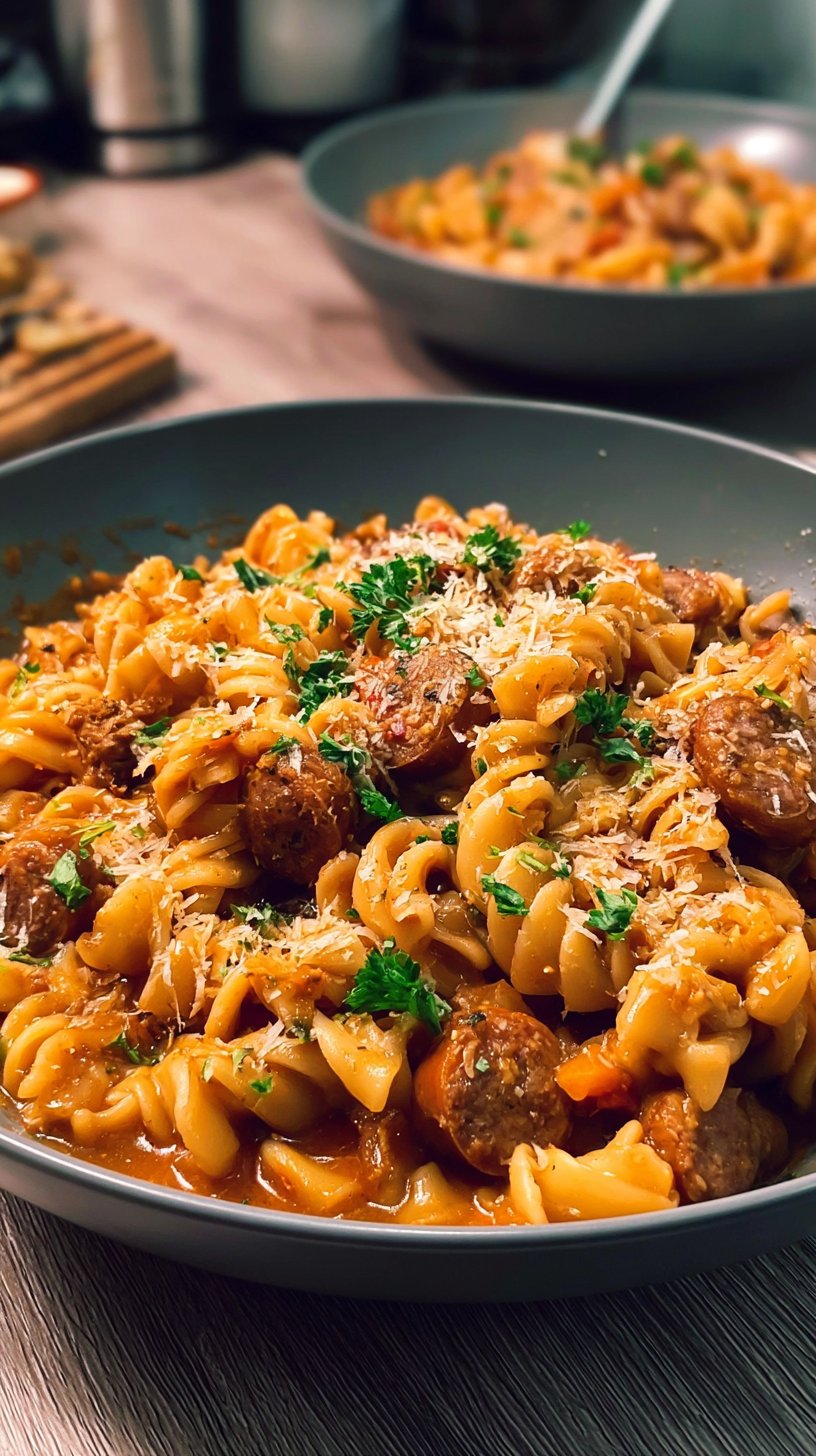 Würstchen Pasta wie bei mir zu Hause