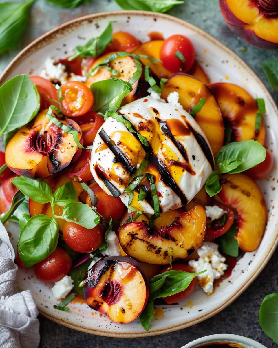 Grilled Peach and Burrata Salad