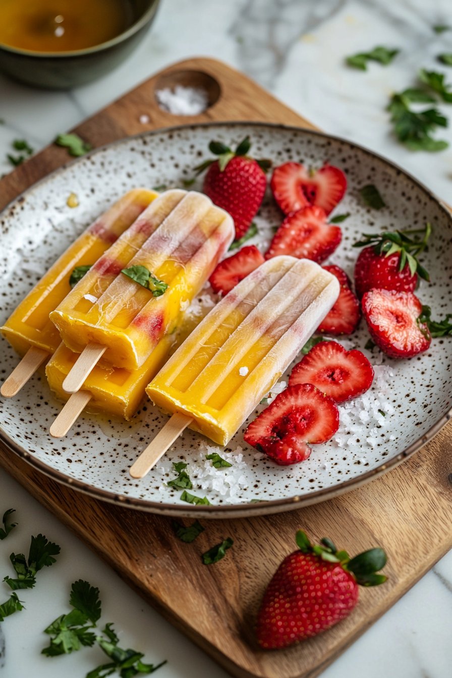 Strawberry Mango Popsicles
