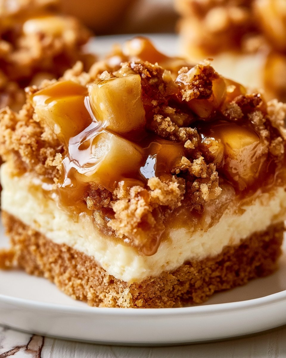 Creamy 20-Minute Copycat Caramel Apple Cheesecake Bars