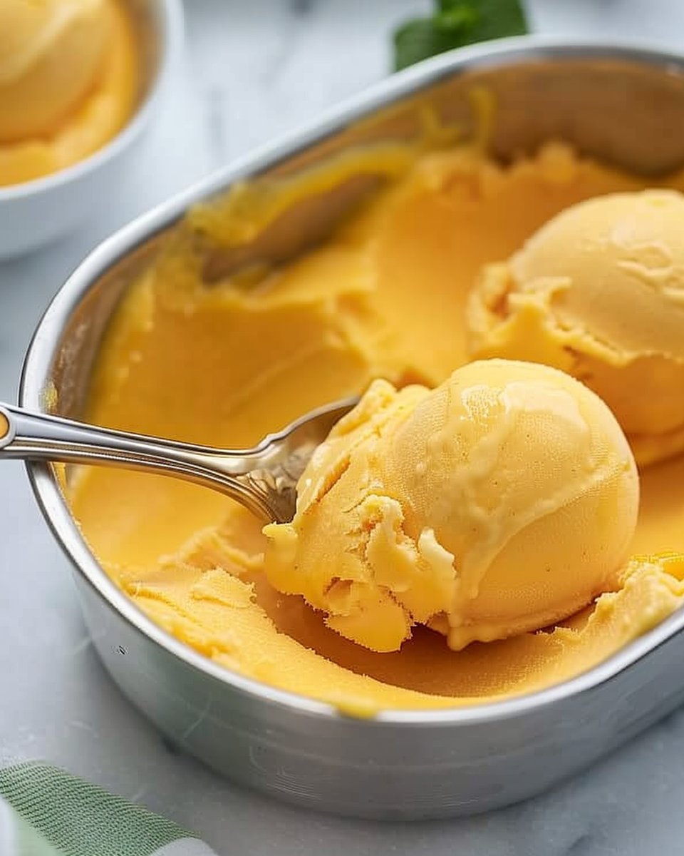 Homemade No-Churn Mango Sorbet