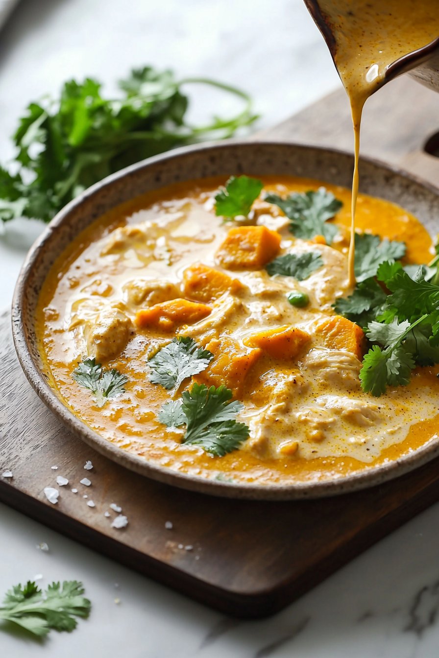 Cremiges Kürbis-Hühnchen-Curry