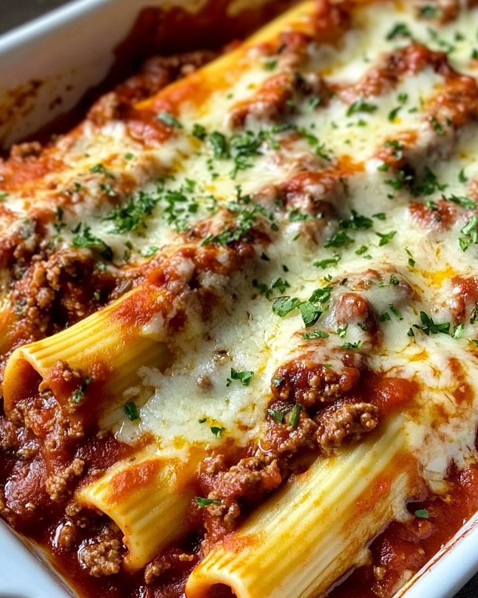 The Best Stuffed Manicotti with Meat Sauce