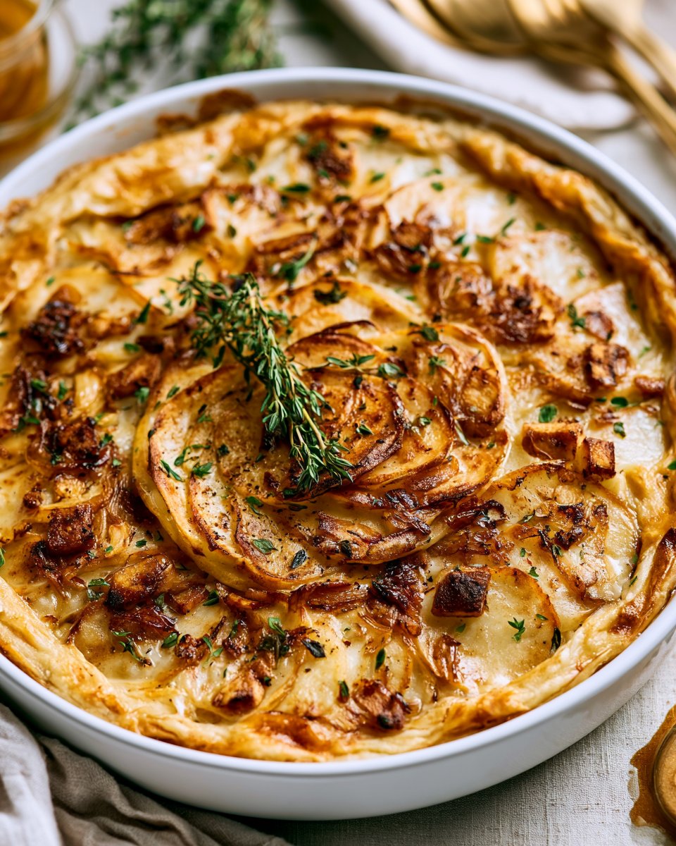 Dairy Free Scalloped Potatoes with Smoked Tofu