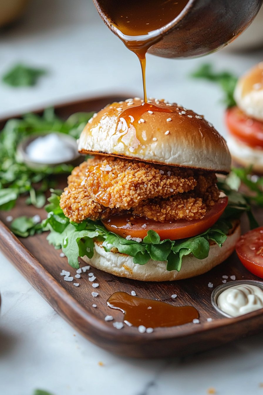 Sticky Crispy Chicken Burger