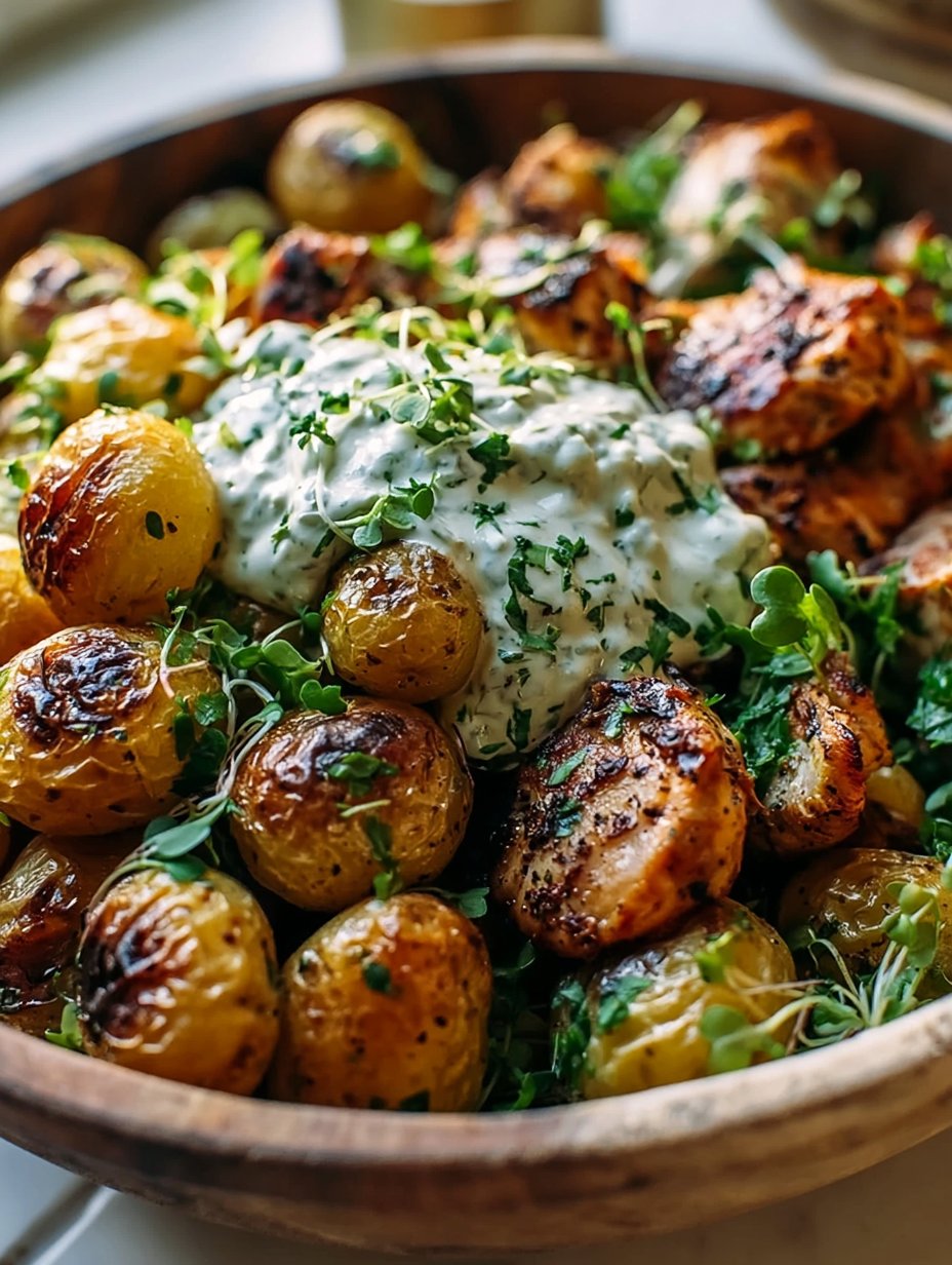 Bols de Pollo y Patatas a la Parrilla Mediterránea