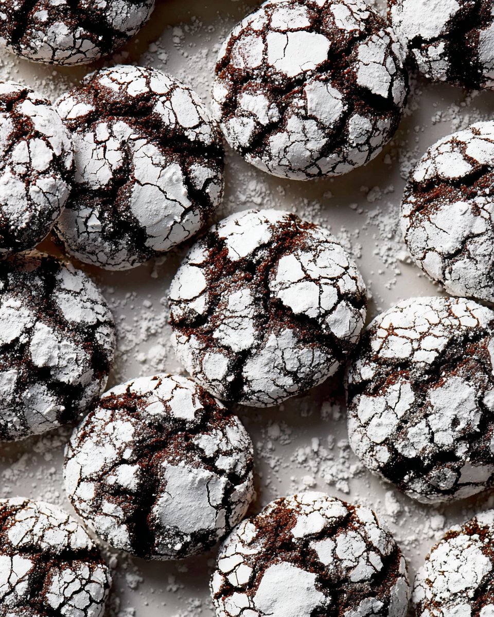 Double Chocolate Crinkle Cookies
