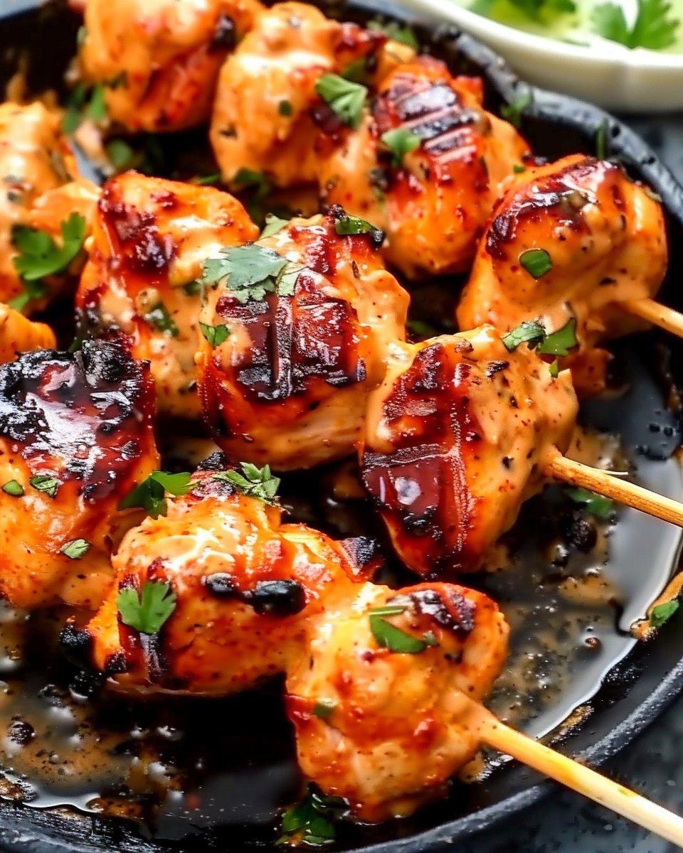 Air Fryer Bang Bang Chicken Skewers