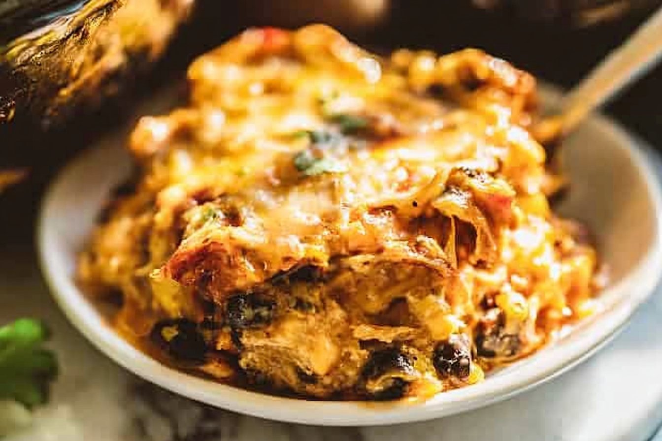 Crockpot Chicken Enchiladas Casserole