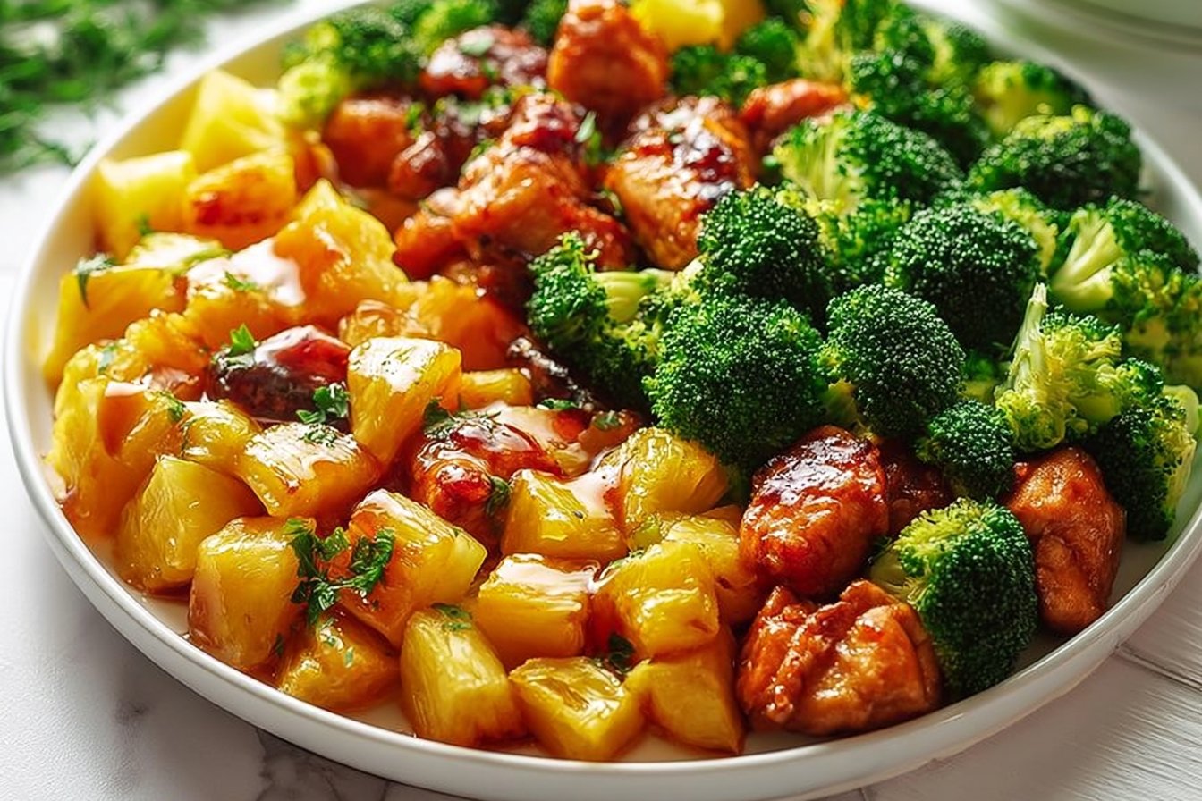 Teriyaki Chicken Sheet Pan Pineapple and Broccoli 2 Teriyaki Sheet Pan Pineapple Chicken and Broccoli