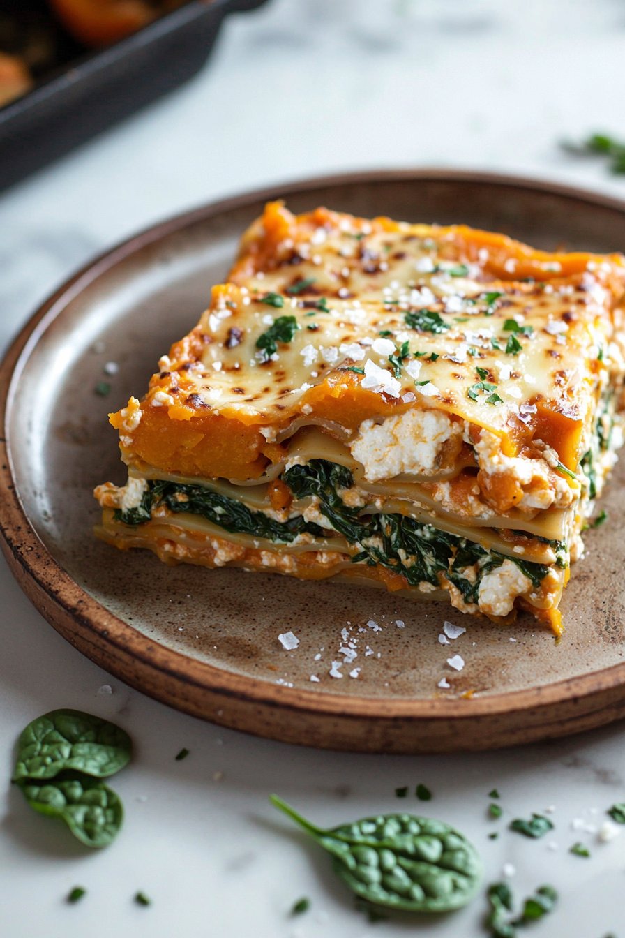 Butternut Squash Spinach Lasagna