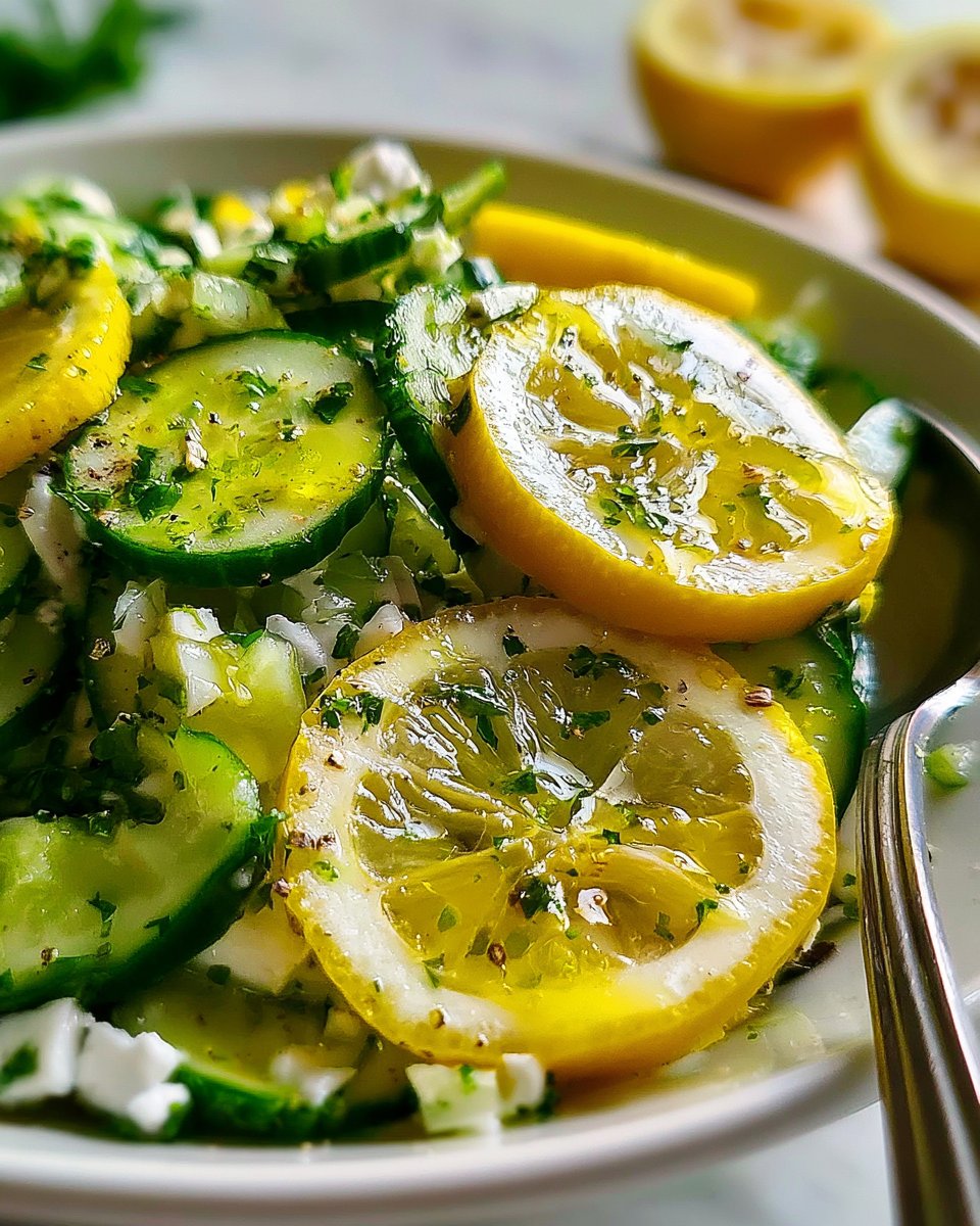 Mediterranean Lemon Cucumber Salad Recipe