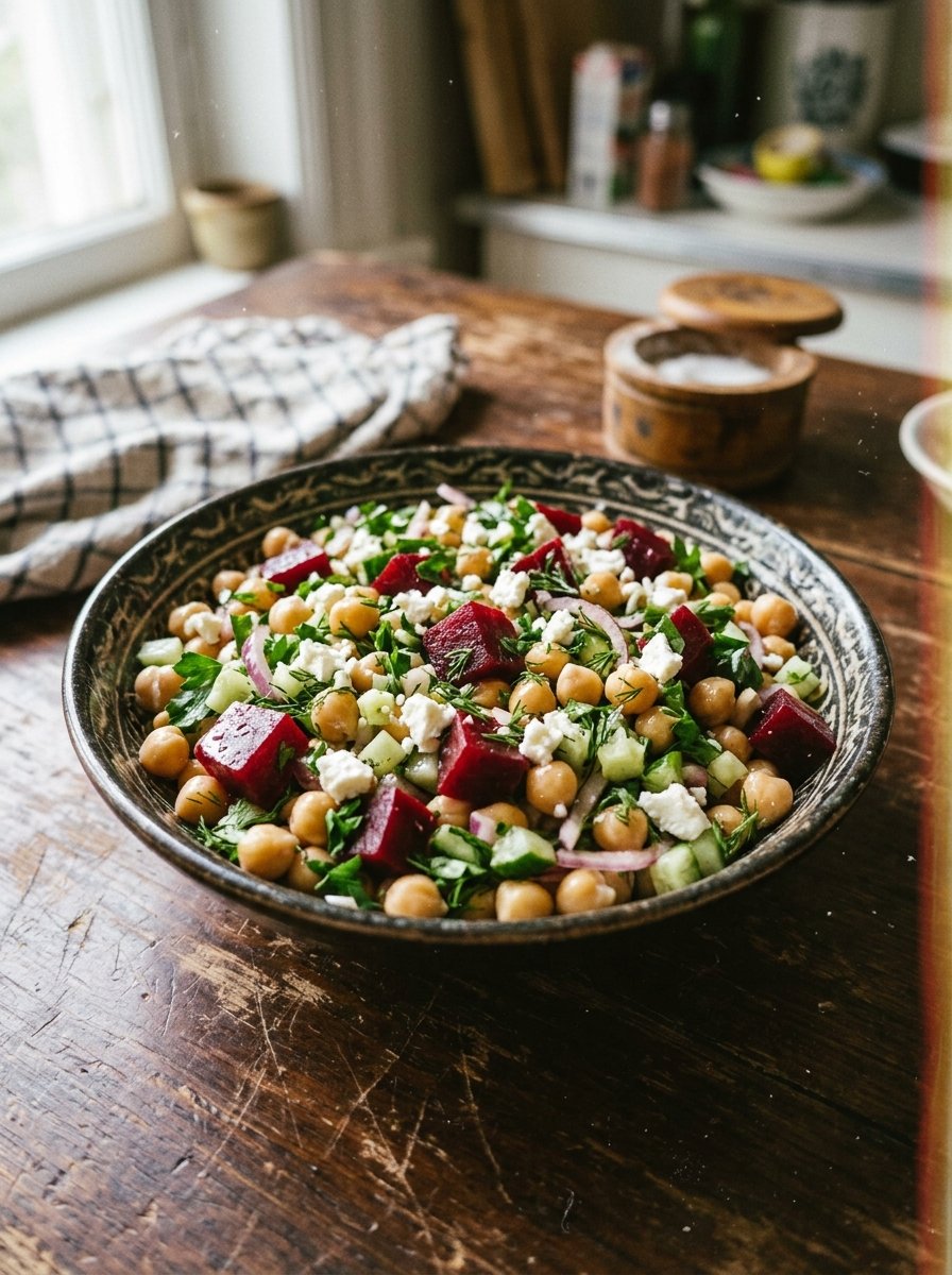 Chickpea Beet and Feta Salad