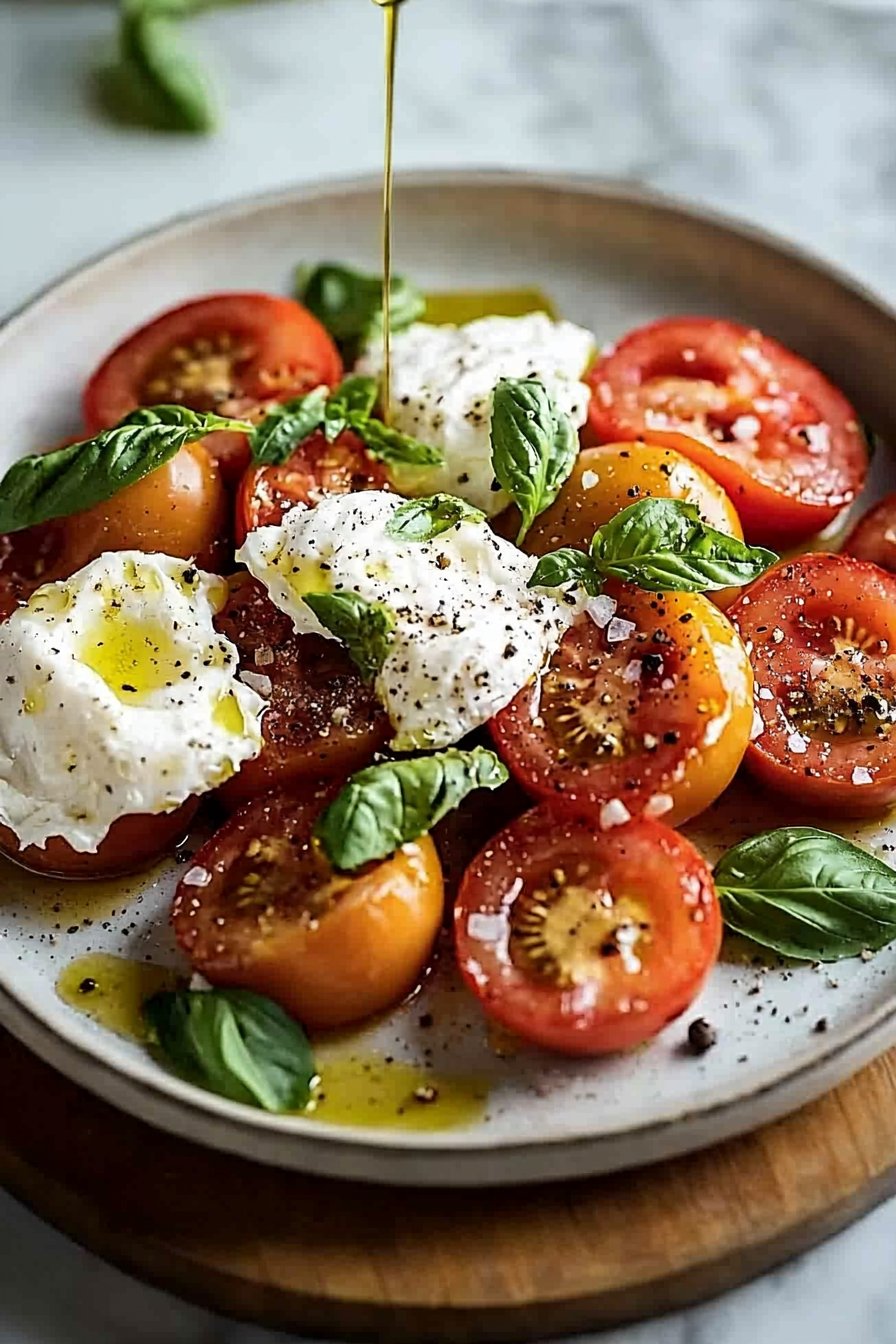 Frischer Tomatensalat mit Burrata