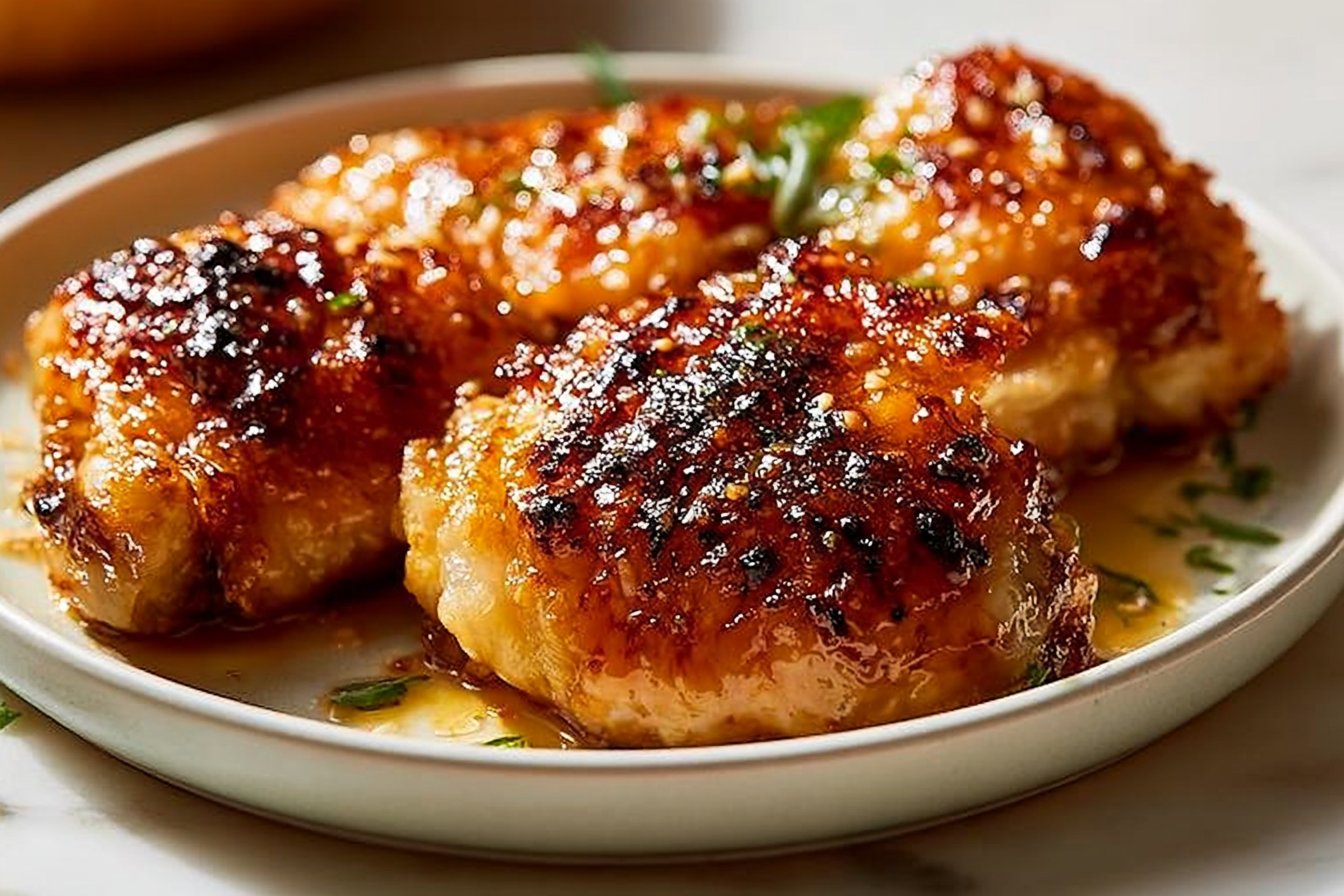 Crispy Honey Garlic Chicken Thighs