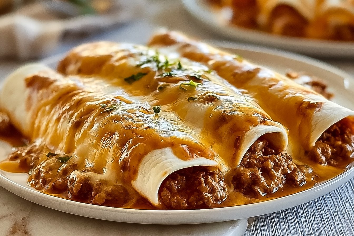 Savory Smothered Ground Beef Burritos with Creamy Chipotle Delight