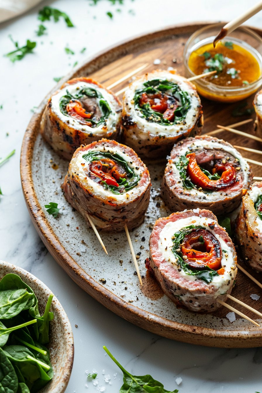 Grilled Flank Steak Pinwheels