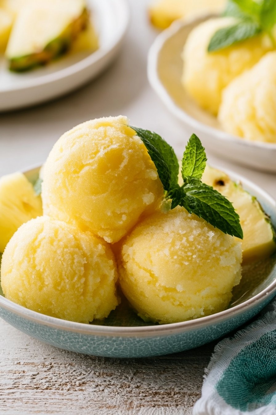 Refreshing 3 Ingredient Pineapple Sorbet for Summer Fun