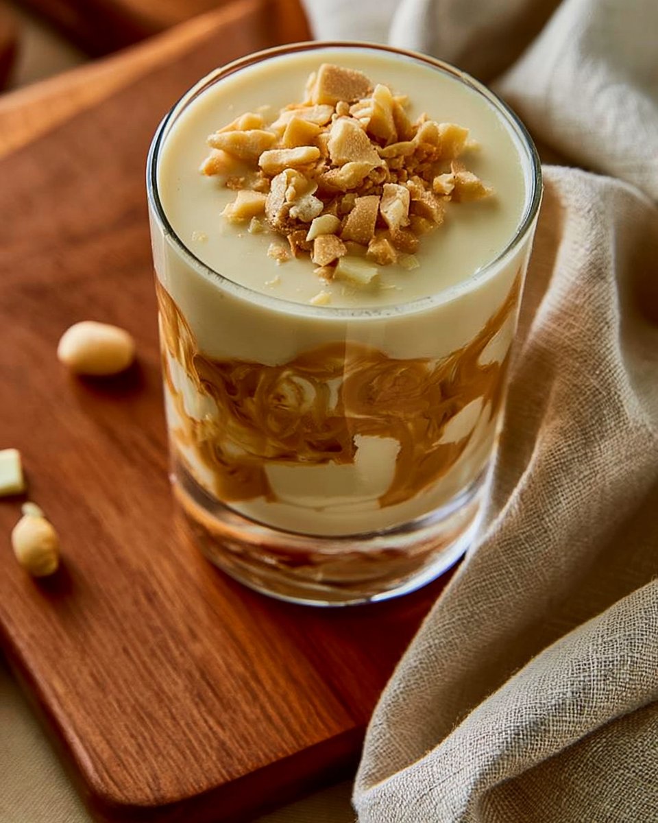 Hoher Protein Weißer Snickers Cheesecake Schüssel