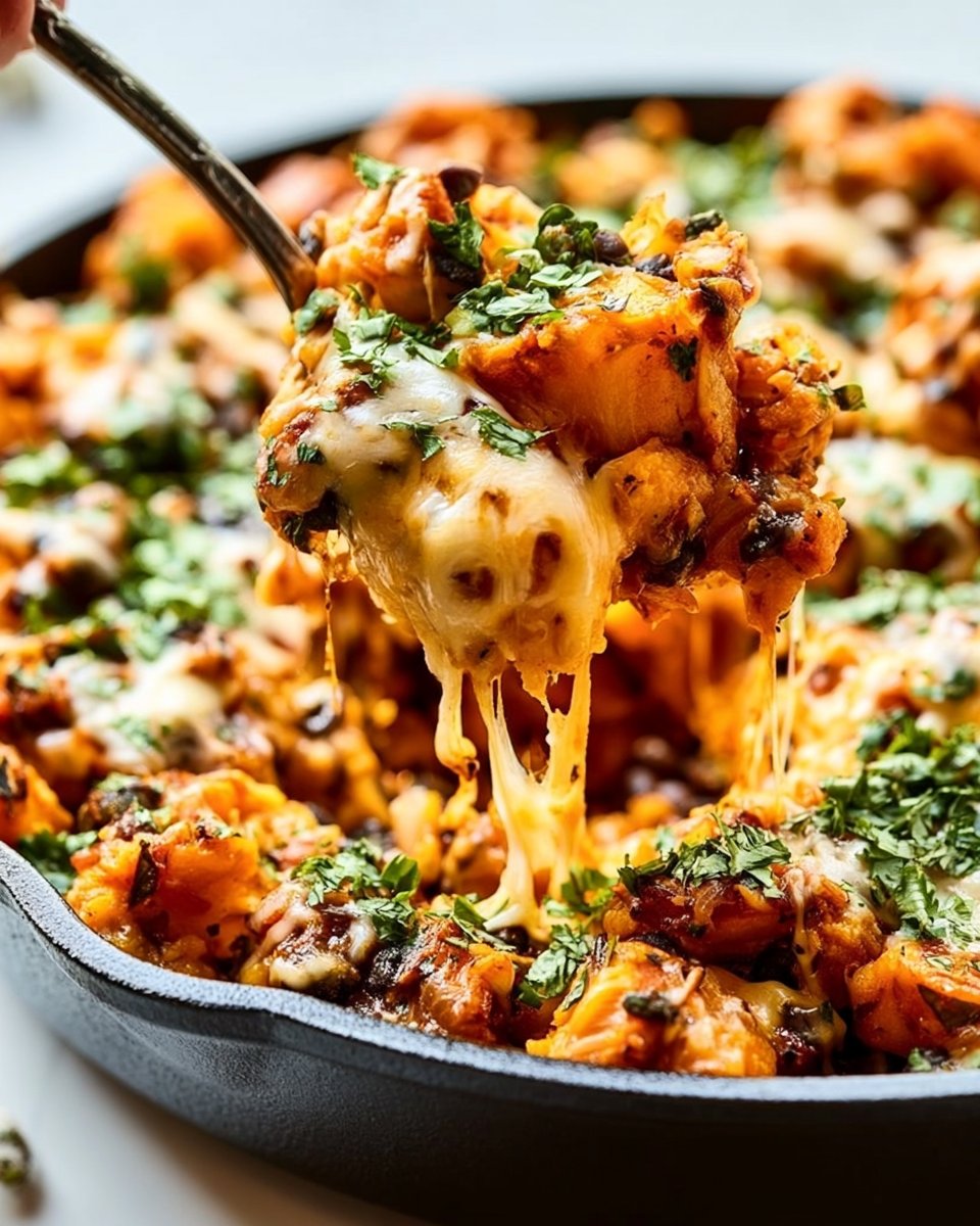 Butternut Squash & Black Bean Enchilada Skillet